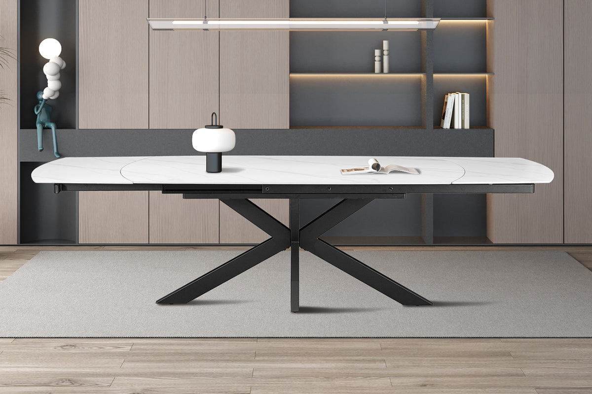 Table extensible Ares 160-240 cm Ovale Danoise Pierre Blanc