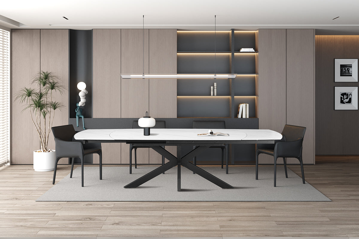 Table extensible Ares 160-240 cm ovale danoise Pierre Blanc