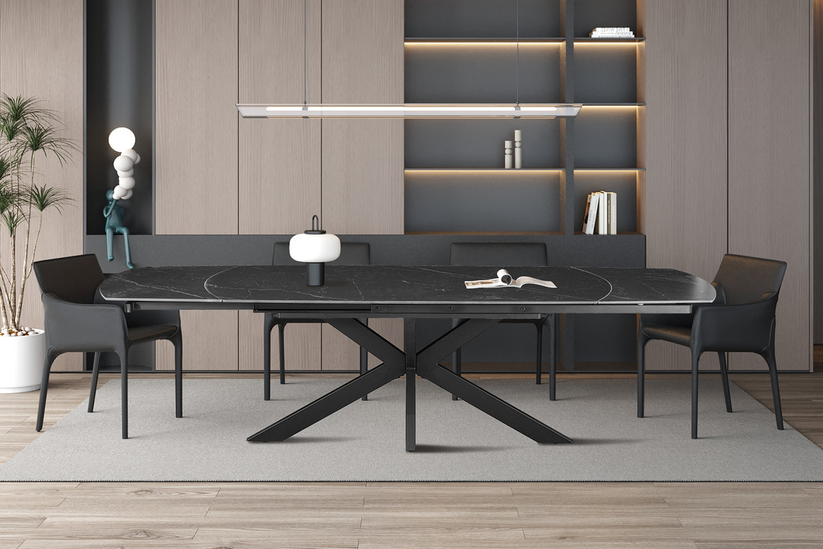Table extensible Ares 160-240 cm ovale danoise Pierre Noir