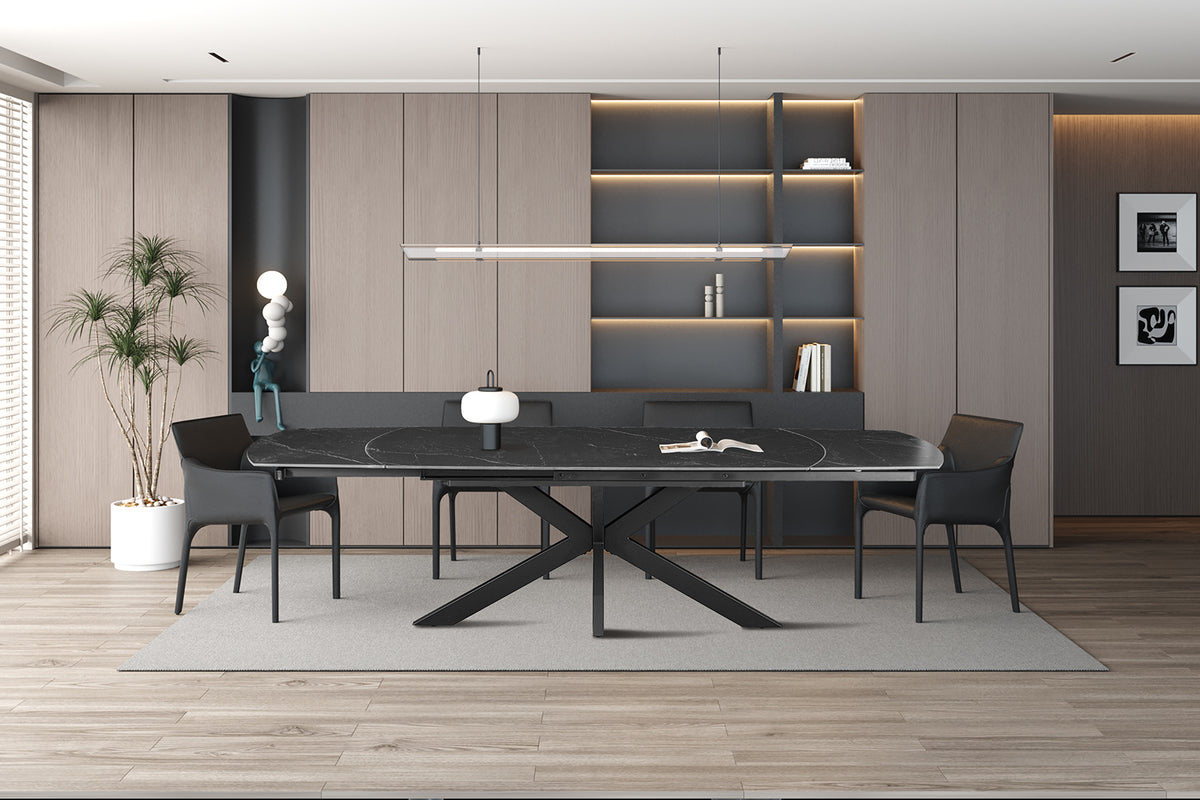 Table extensible Ares 160-240 cm ovale danoise Pierre Noir