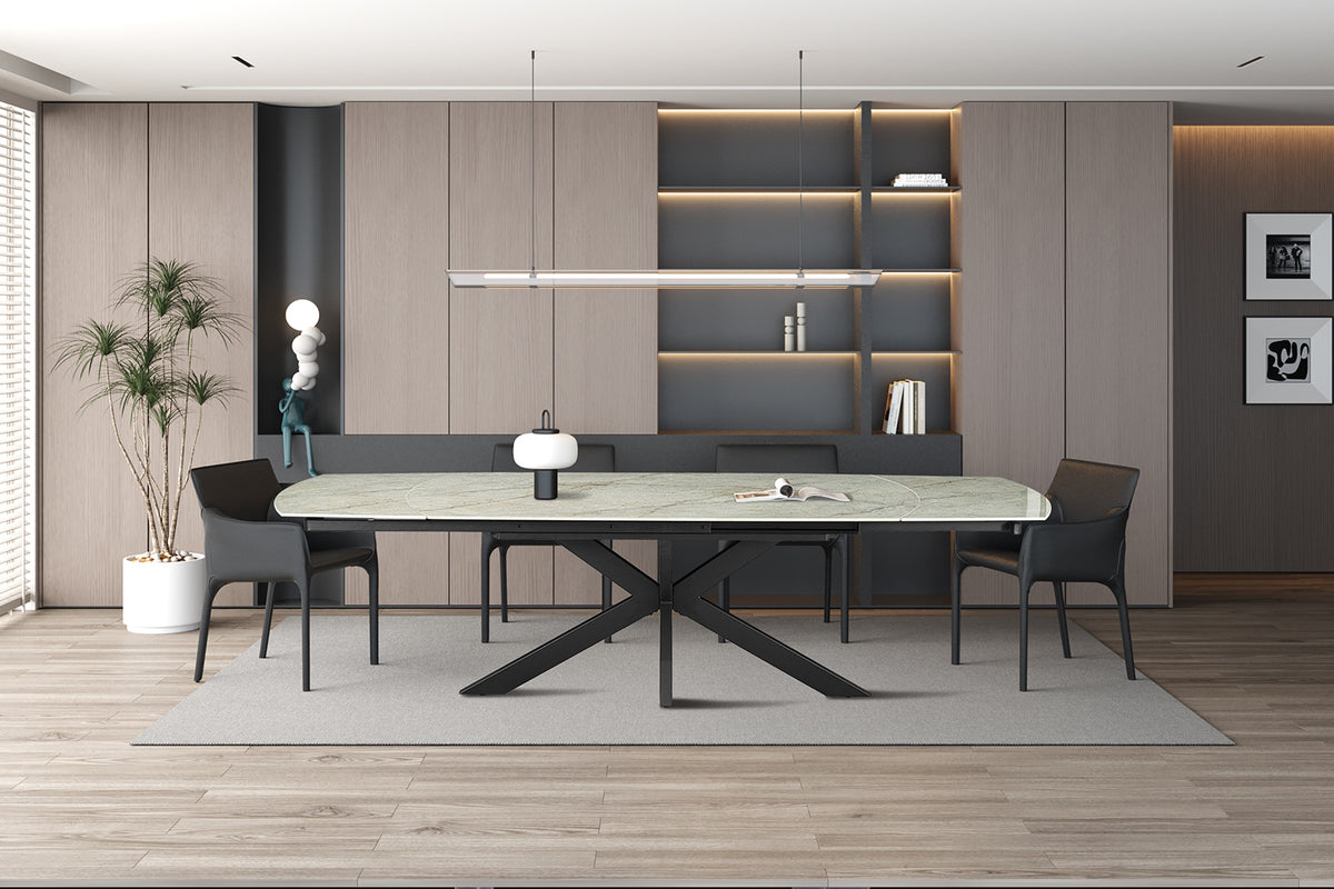 Table extensible Ares 160-240 cm ovale danoise Brillant Pierre Beige