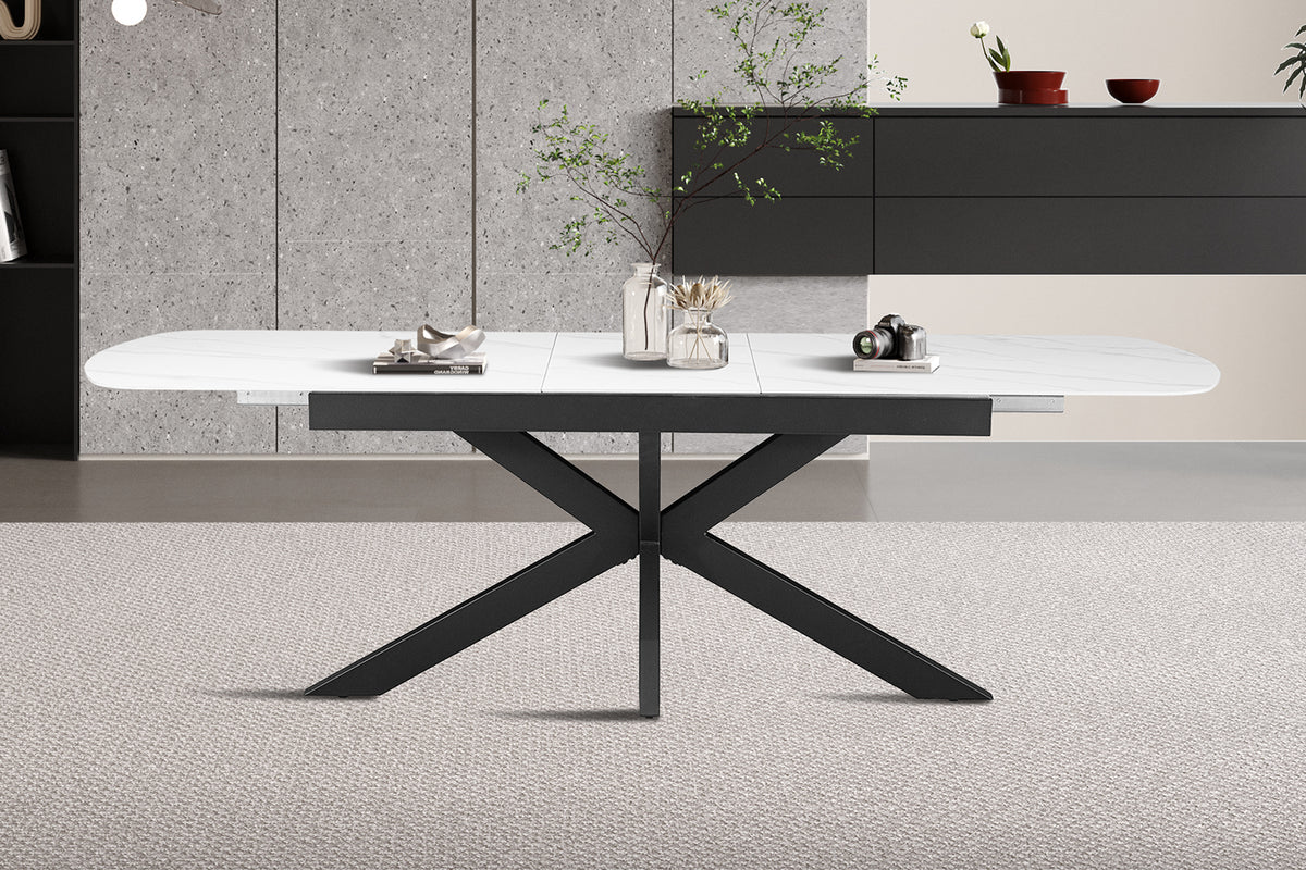 Table extensible Hestia 180-220 cm Ovale Danoise Pierre Blanc