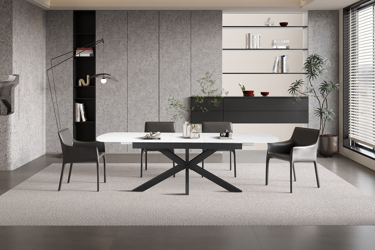 Table extensible Hestia 180-220 cm ovale danoise Pierre Blanc
