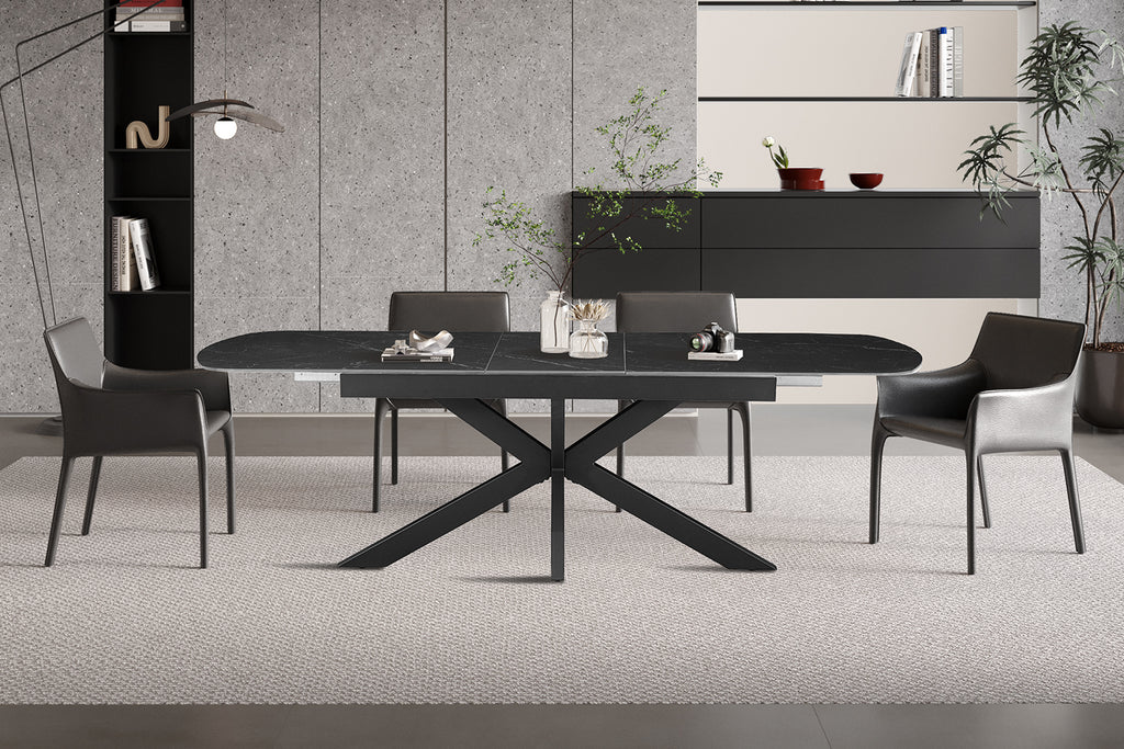 Table extensible Hestia 180-220 cm ovale danoise Pierre Noir