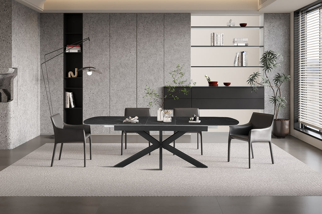 Table extensible Hestia 180-220 cm ovale danoise Pierre Noir