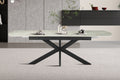 Table extensible Hestia 180-220 cm Ovale Danoise Brillant Beige