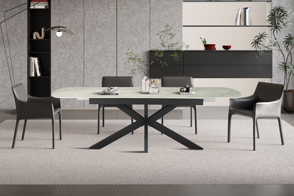 Table extensible Hestia 180-220 cm ovale danoise Brillant Beige