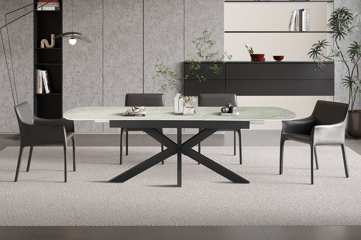 Table extensible Hestia 180-220 cm ovale danoise Brillant Beige