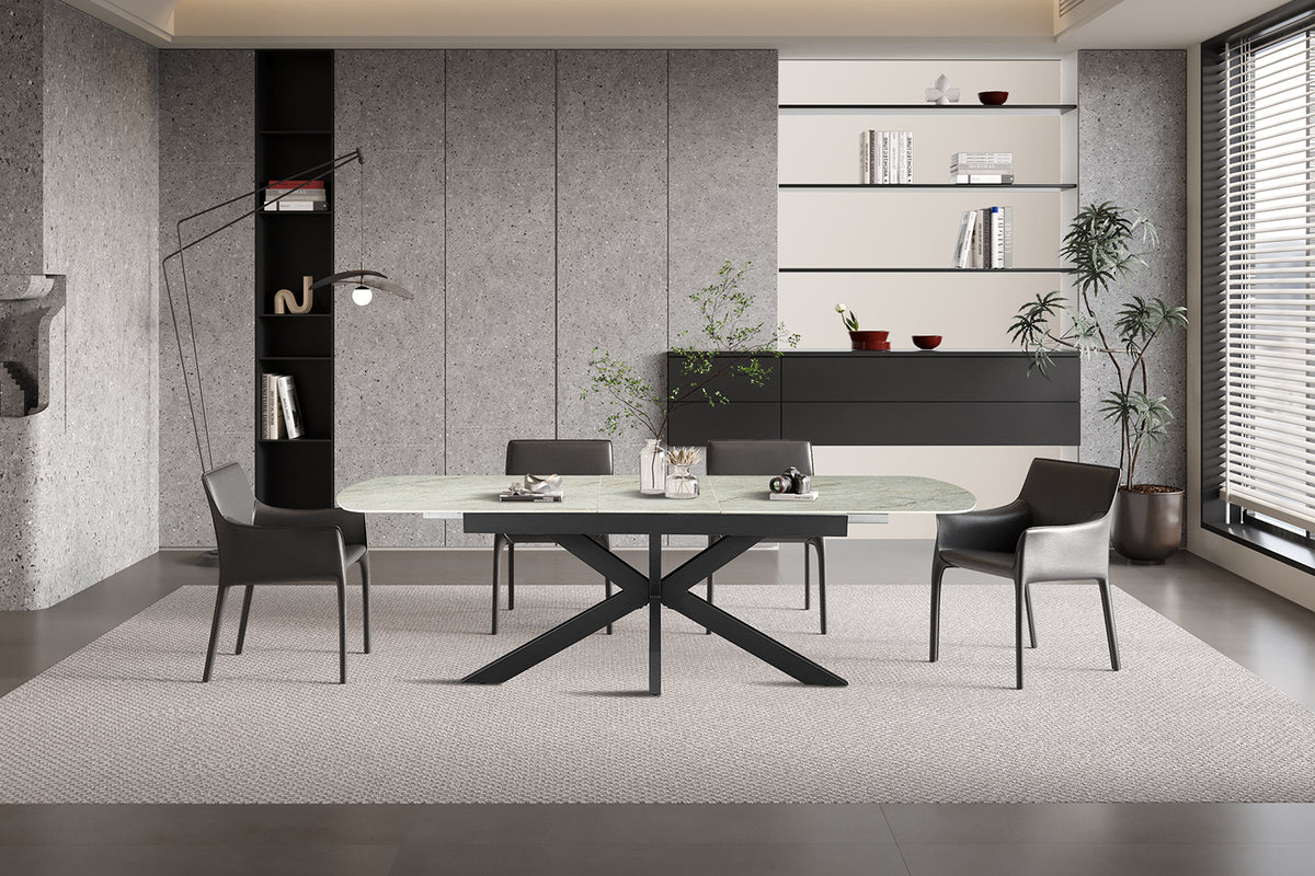 Table extensible Hestia 180-220 cm ovale danoise Brillant Beige