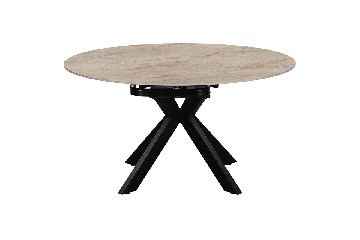 Table extensible Athéna Ronde 140-140x90 cm Pierre Beige