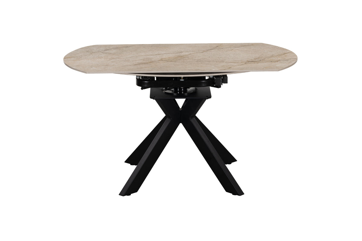 Table extensible Athéna Ronde 140-140x90 cm Pierre Beige