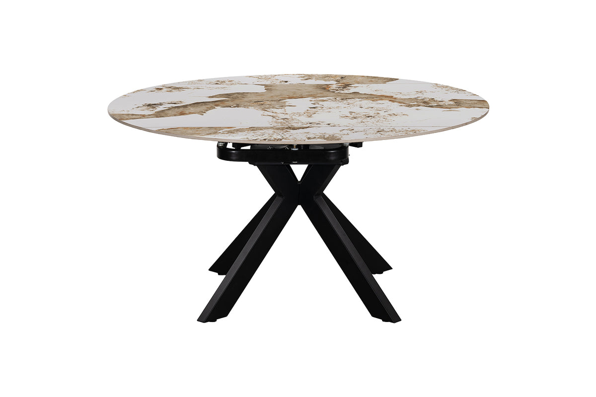 Table extensible Athéna Ronde 140-140x90 cm pierre brillante