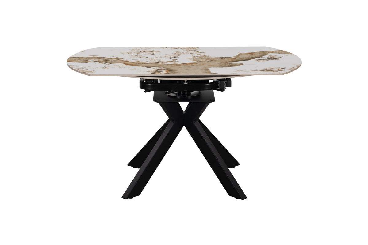 Table extensible Athéna Ronde 140-140x90 cm pierre brillante