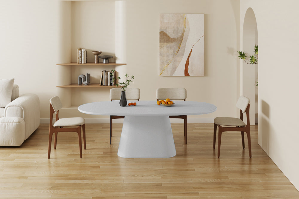 Table Tavira 220 cm Ovale Ciment Écru