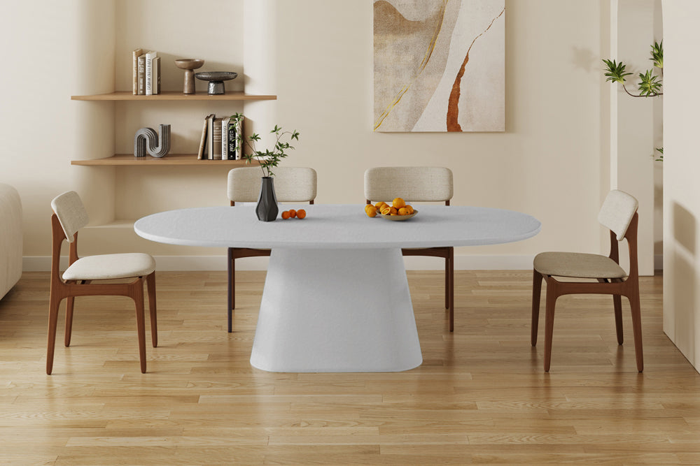 Table Tavira 220 cm Ovale Ciment Écru