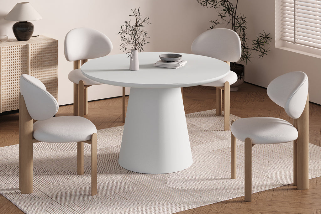 Table Tavira 120 cm Ronde Ciment Ecru