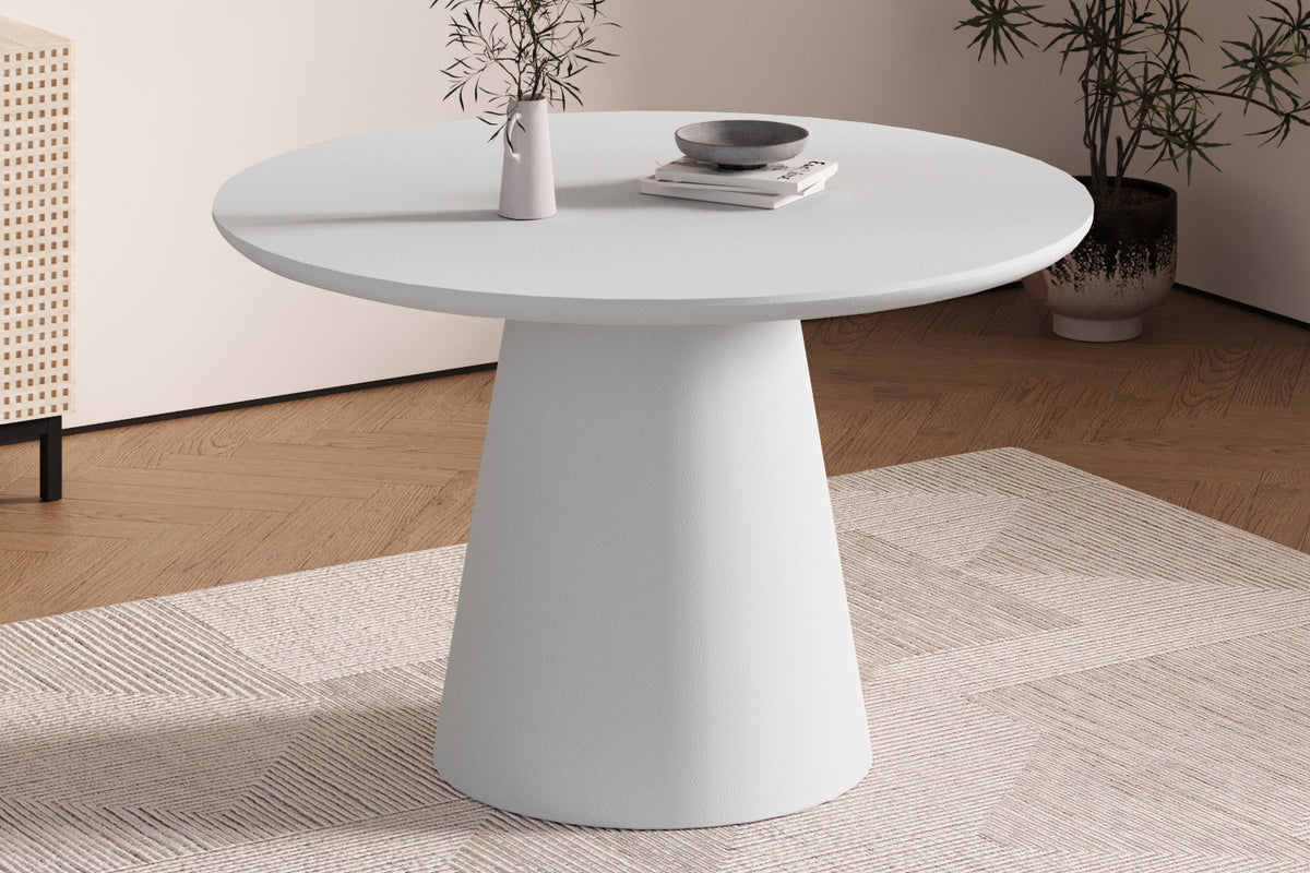 Table Tavira 120 cm Ronde Ciment Écru