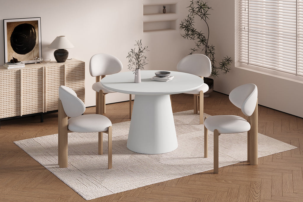 Table Tavira 120 cm Ronde Ciment Écru