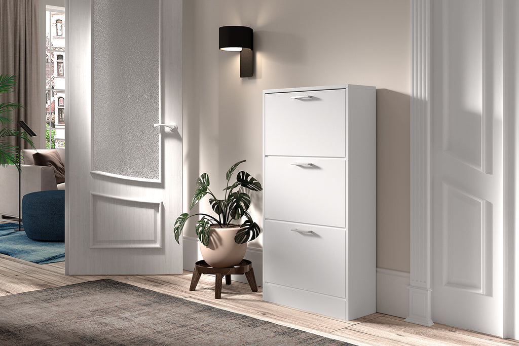 Rangement chaus. Carini 3 tiroirs Blanc