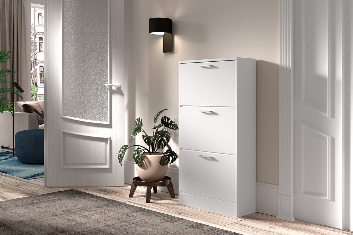 Rangement chaus. Carini 3 tiroirs Blanc