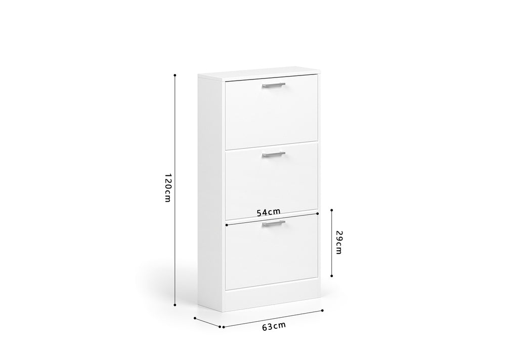 Rangement chaus. Carini 3 tiroirs Blanc
