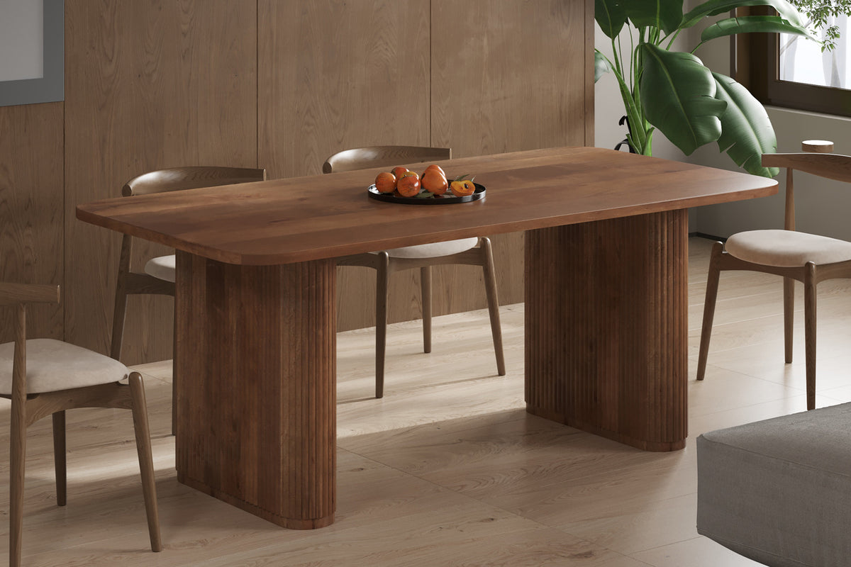 Table Jean 200 cm Ovale Danoise Bois de manguier Brun clair