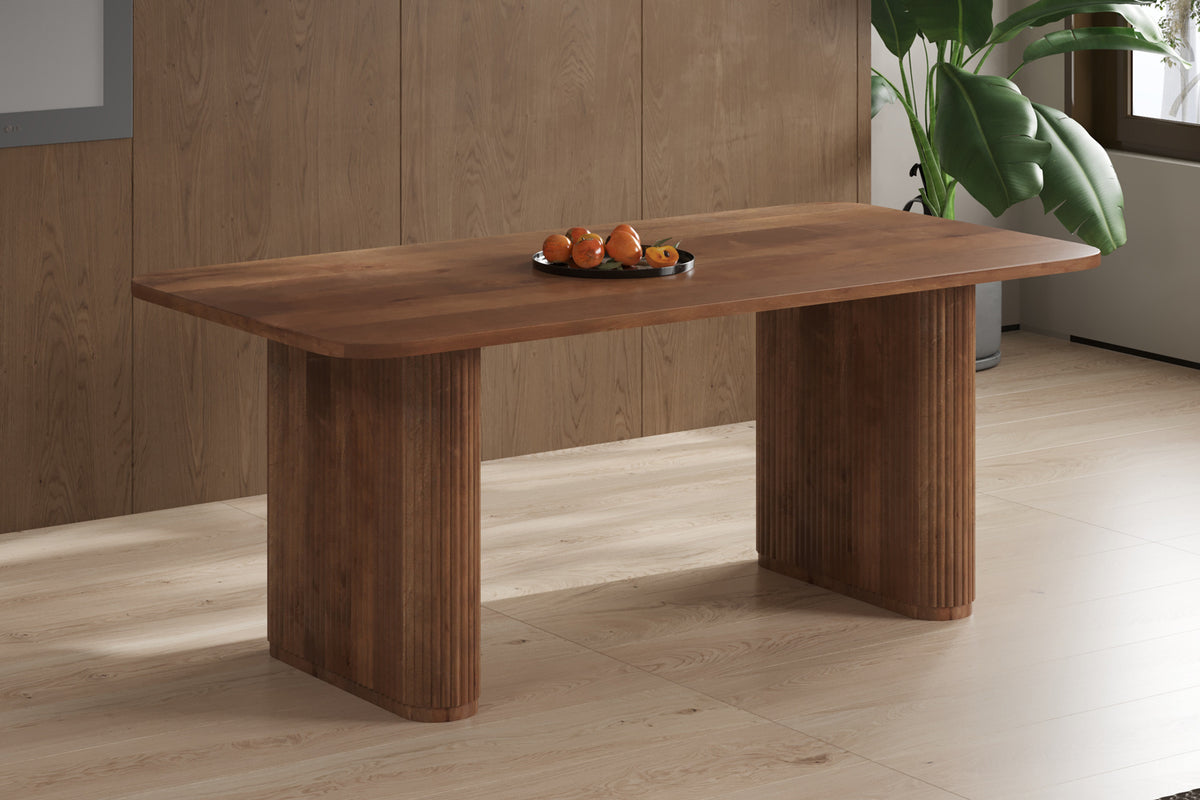 Table Jean 200 cm ovale danoise bois de manguier Brun clair