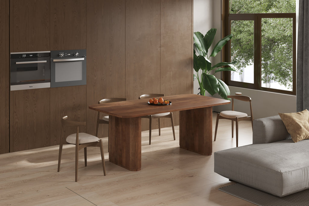 Table Jean 200 cm ovale danoise bois de manguier Brun clair