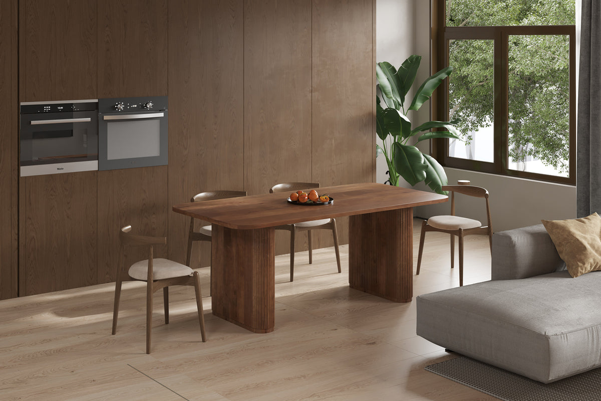 Table Jean 200 cm ovale danoise bois de manguier Brun clair