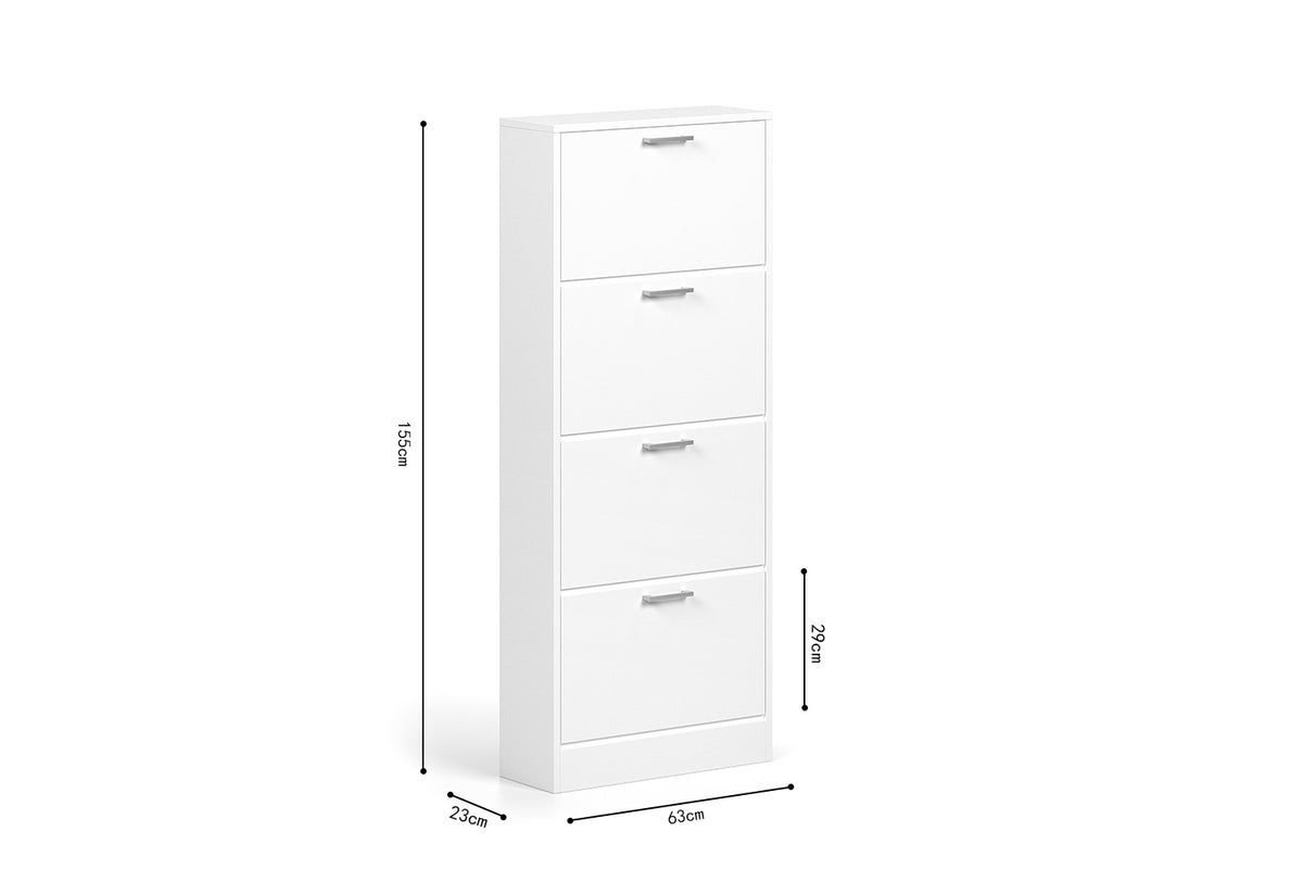 Rangement chaus. Carini 4 tiroirs Blanc