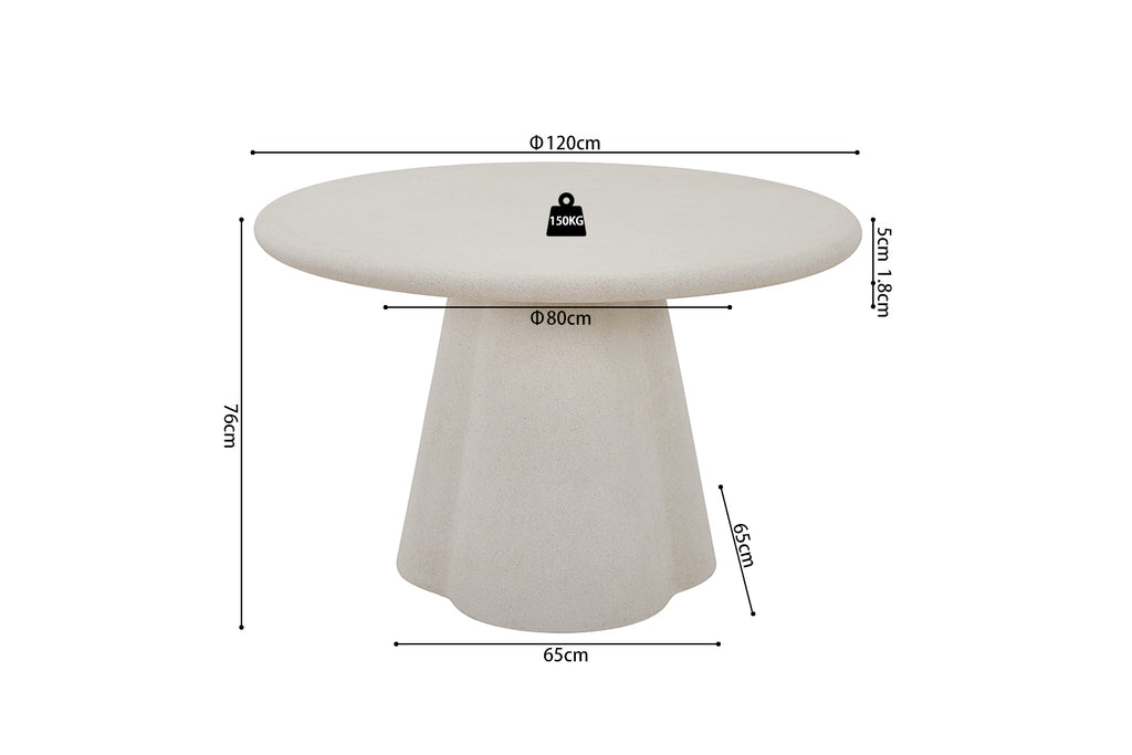 Table Faro 120 cm Ronde Ciment