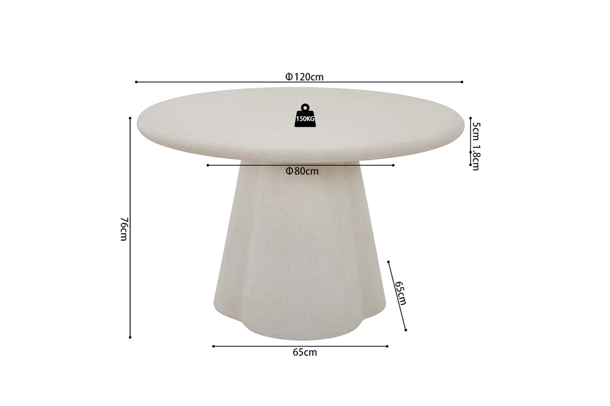 Table Faro 120 cm Ronde Ciment