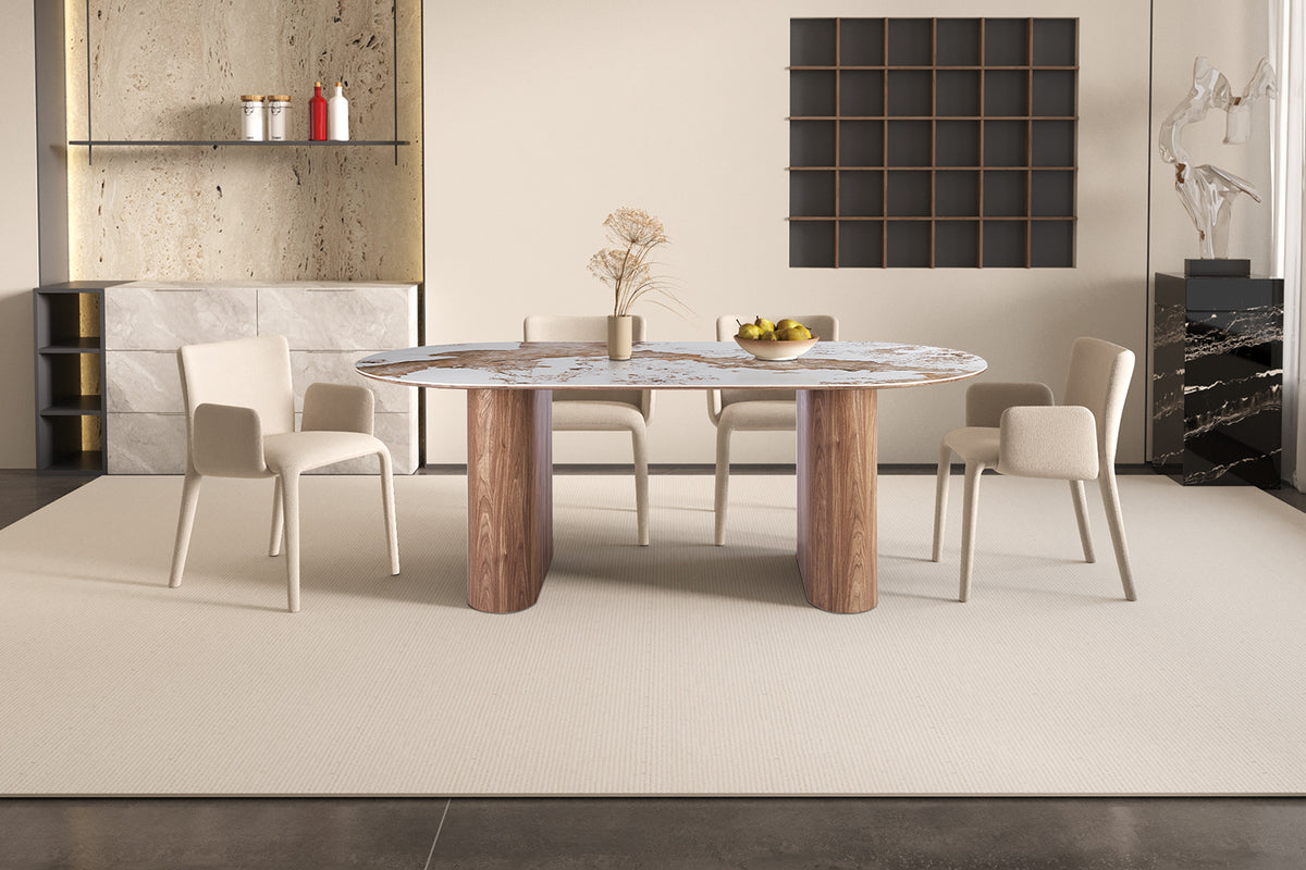 Table Evora 210 cm pierre brillante