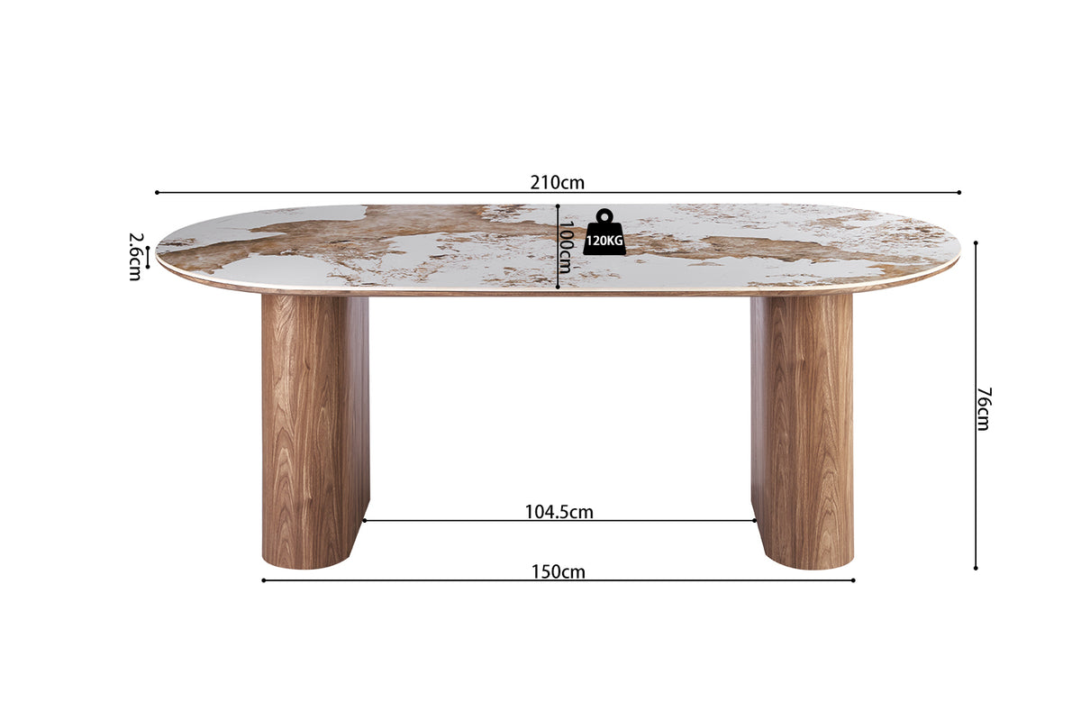 Table Evora 210 cm pierre brillante