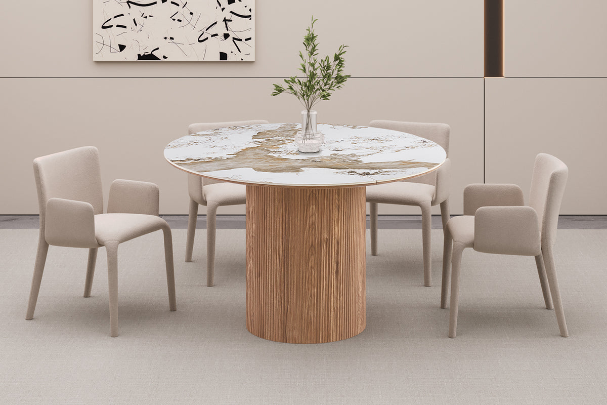 Table Extens. Evora 120-160-200 cm pierre brillante