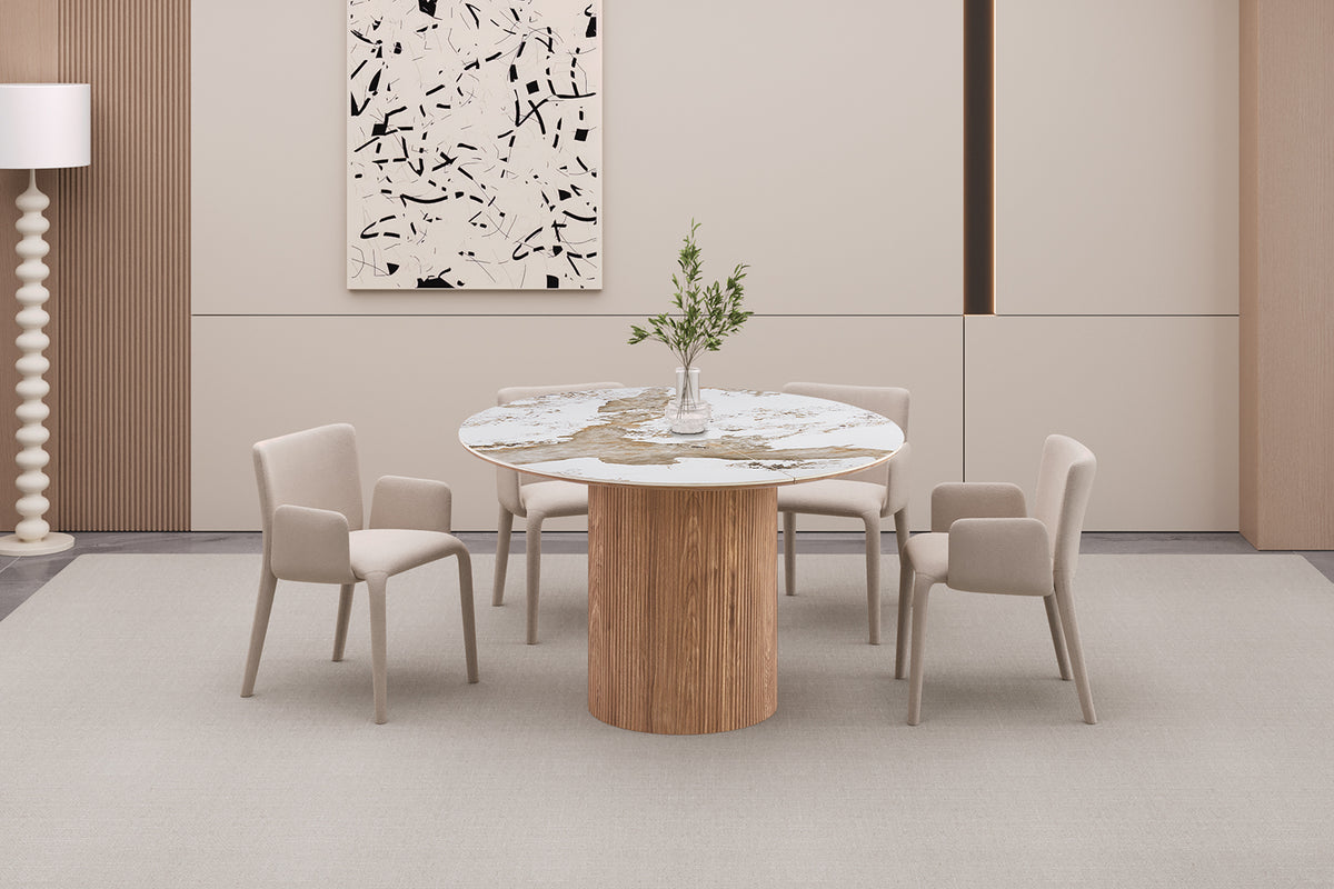 Table Extens. Evora 120-160-200 cm pierre brillante
