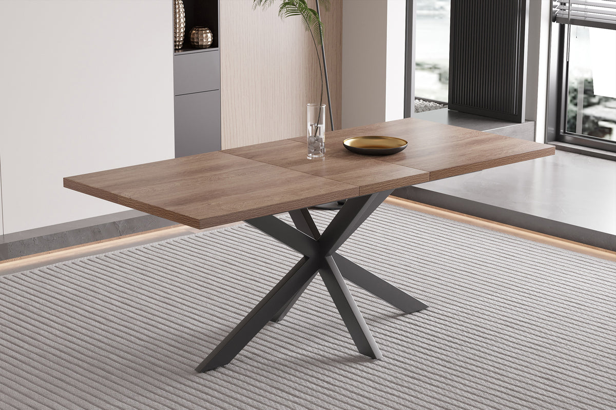 Table extensible Kos 160-200 cm finition Brun foncé