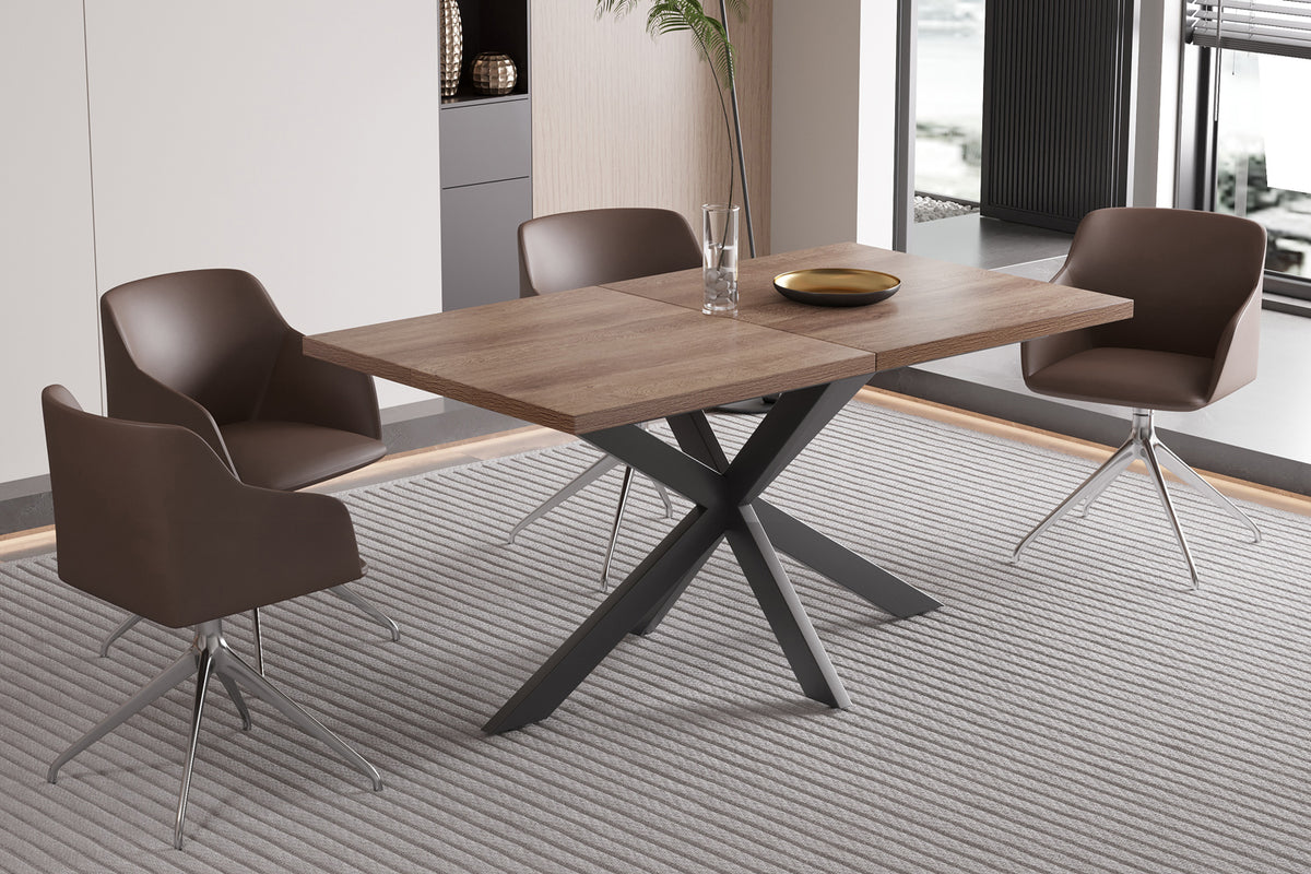 Table extensible Kos 160-200 cm finition Brun foncé
