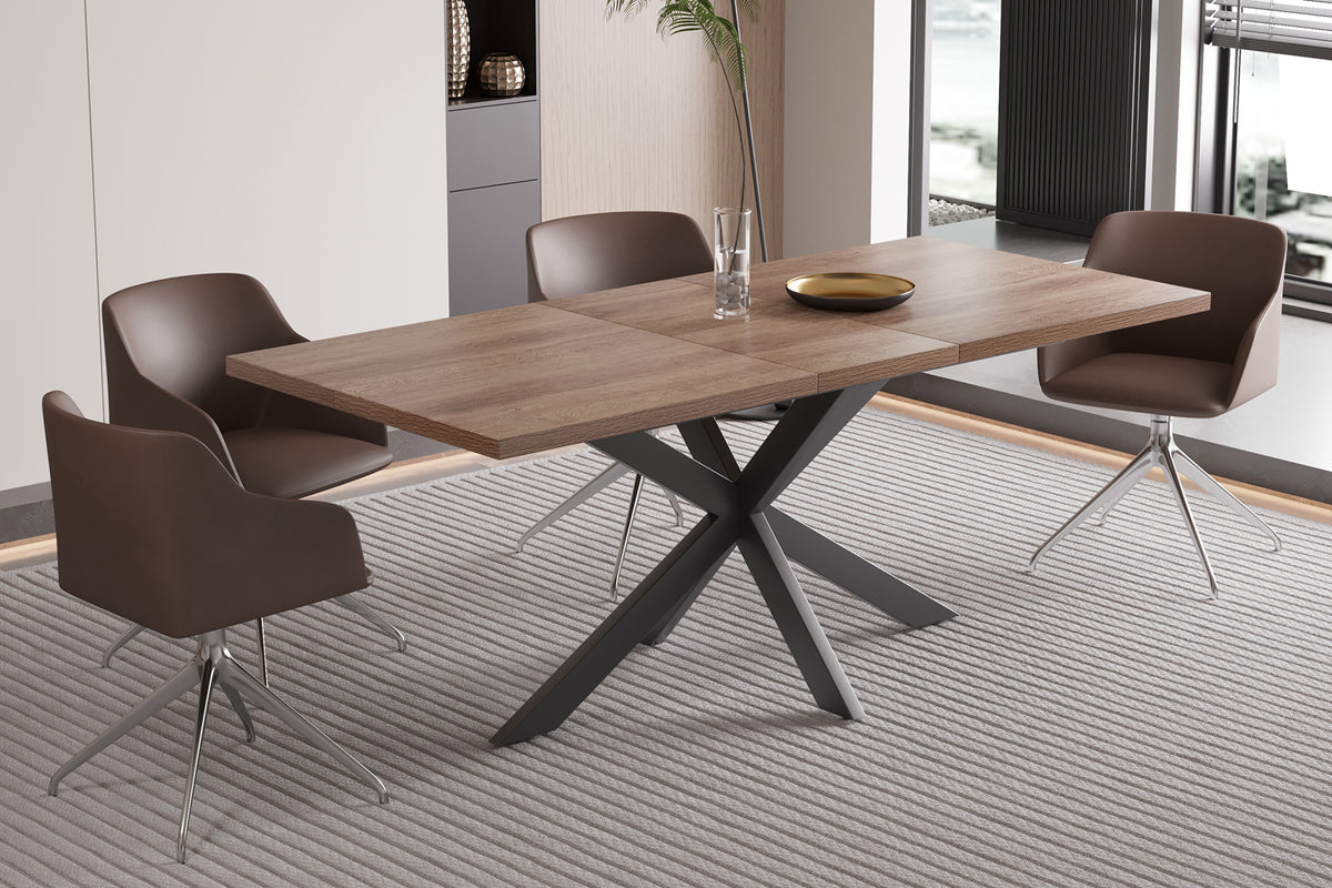 Table extensible Kos 160-200 cm finition Brun foncé