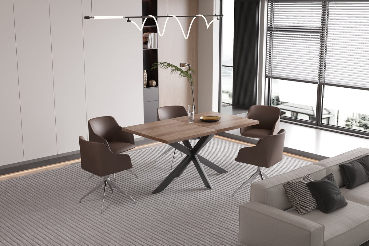 Table extensible Kos 160-200 cm finition Brun foncé