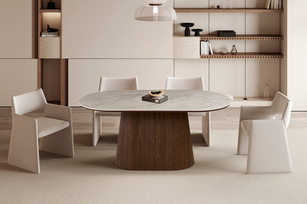Table Vigo 180 cm Ovale Décor Chêne Foncé Shakespear Beige
