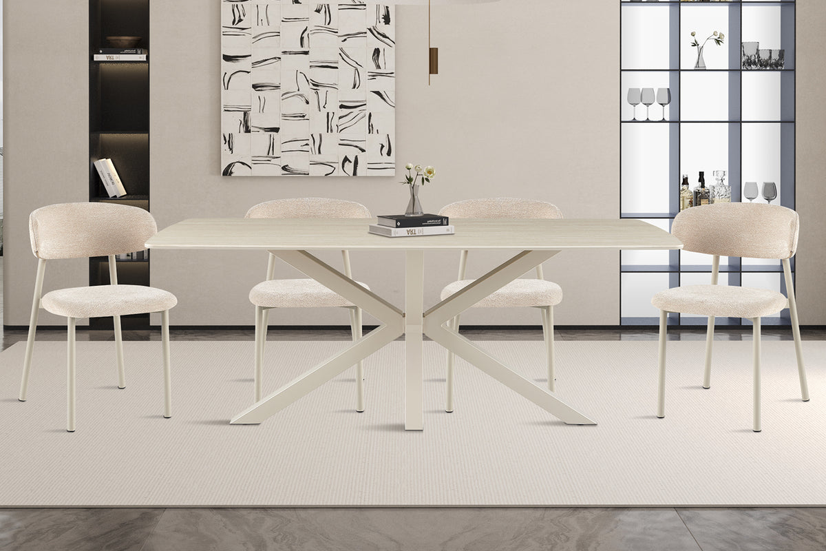 Table Noa 180x90 cm ovale danoise Beige – Pied gris