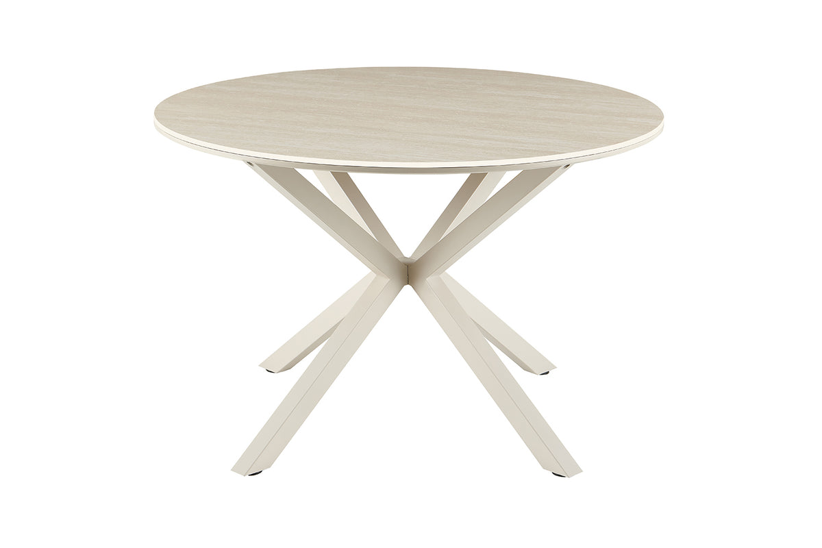 Table Noa 120 cm Rond Beige – Pied gris