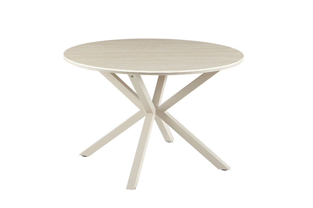 Table Noa 120 cm Rond Beige – Pied gris
