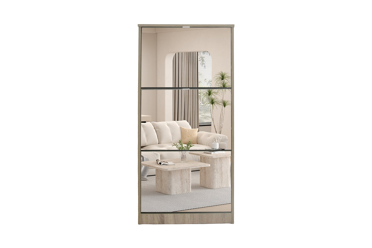 Rangement chaus. Mex miroir 3 tiroirs finition Sonoma