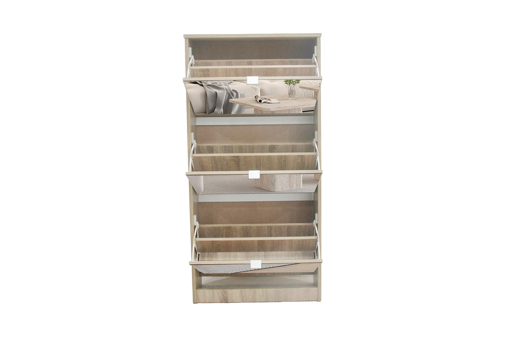Rangement chaus. Mex miroir 3 tiroirs finition Sonoma