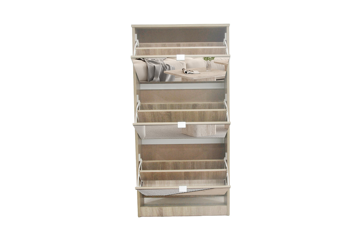 Rangement chaus. Mex miroir 3 tiroirs finition Sonoma