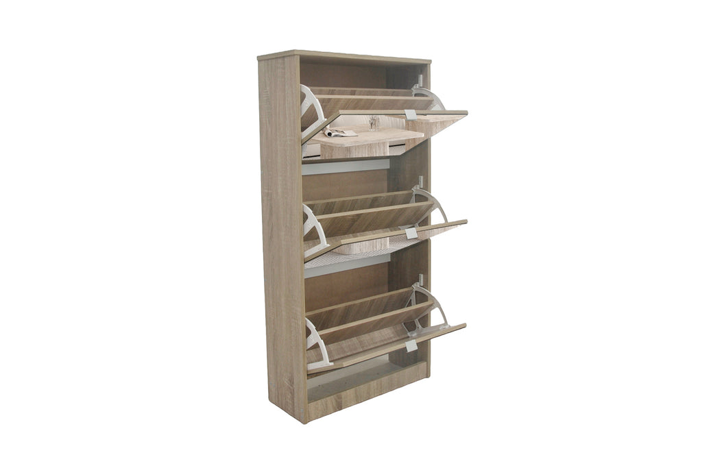 Rangement chaus. Mex miroir 3 tiroirs finition Sonoma