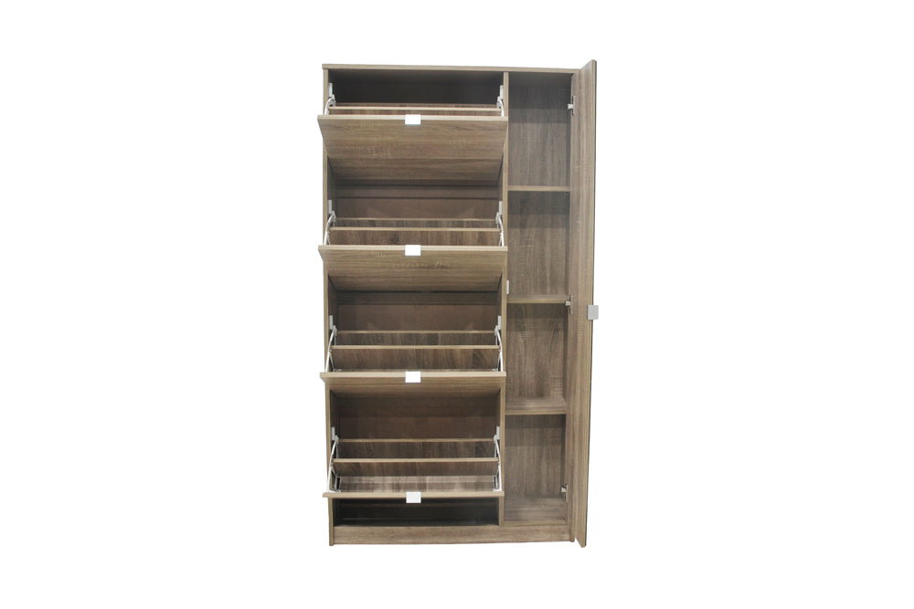 Rangement chaus. Marcel 4 tiroirs et 1 porte miroir finition Sonoma
