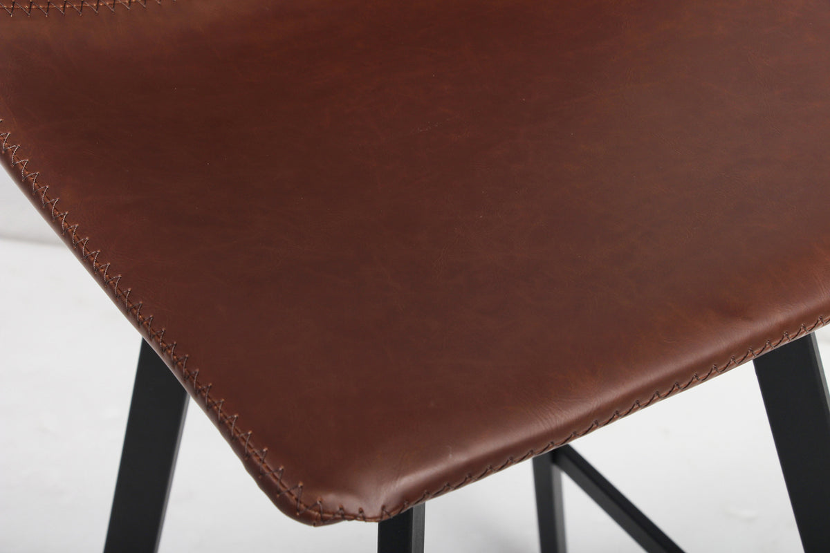 Chaise de comptoir Ozan similicuir Brun
